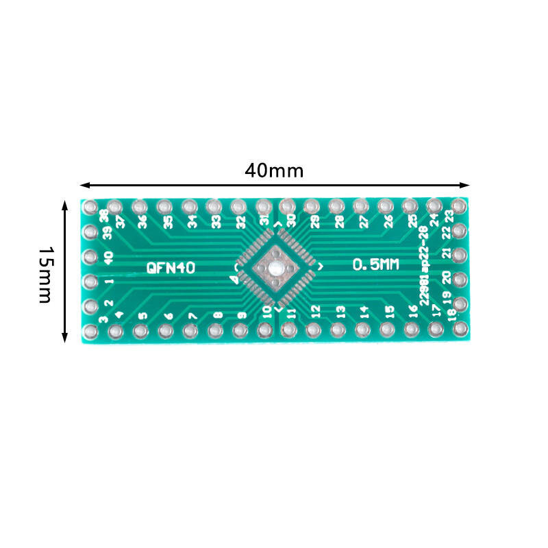 Papan adaptor QFN32/QFN40, papan uji IC jarak SMD ke DIP 0.5mm (5 buah)