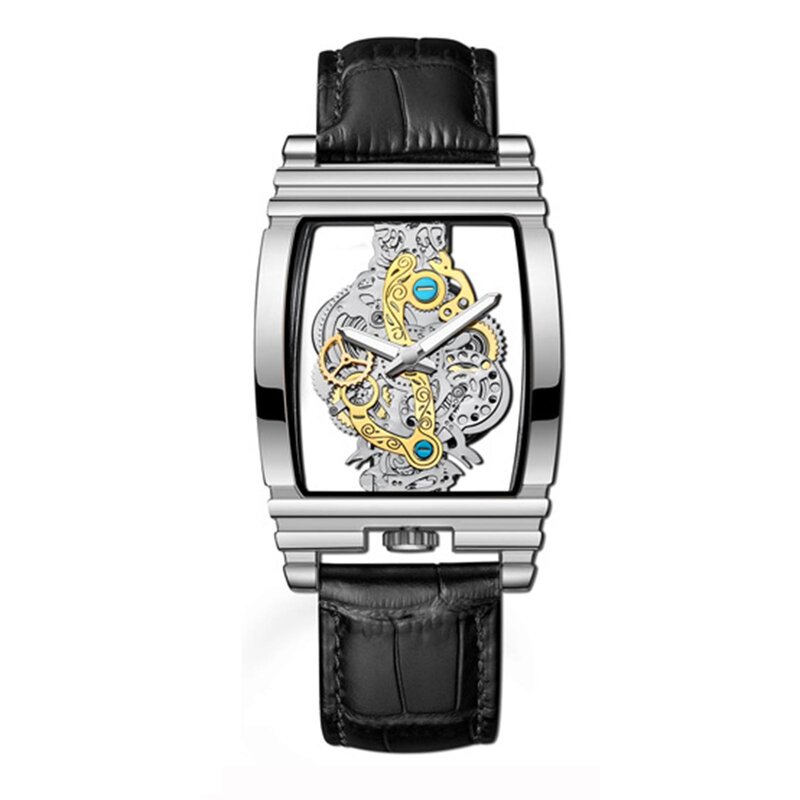 Relógio de pulso impermeável personalizado do brilho, metal transparente Dial Watch, lados dobro, dia dos namorados, Natal, aniversário