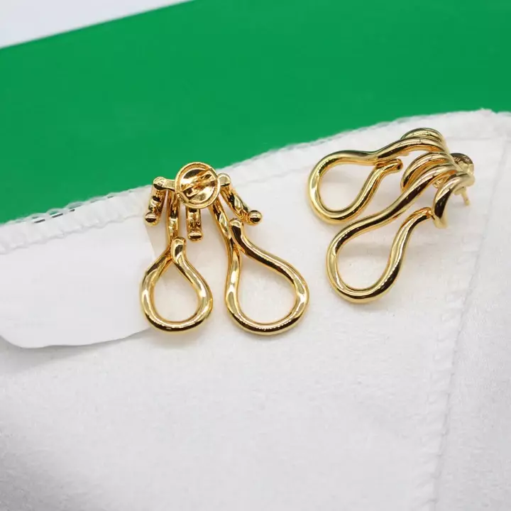 2024 New Europe Designer 24K Gold Plating Irregular Luxury Earrings Woman Top Quality Jewelry Trend