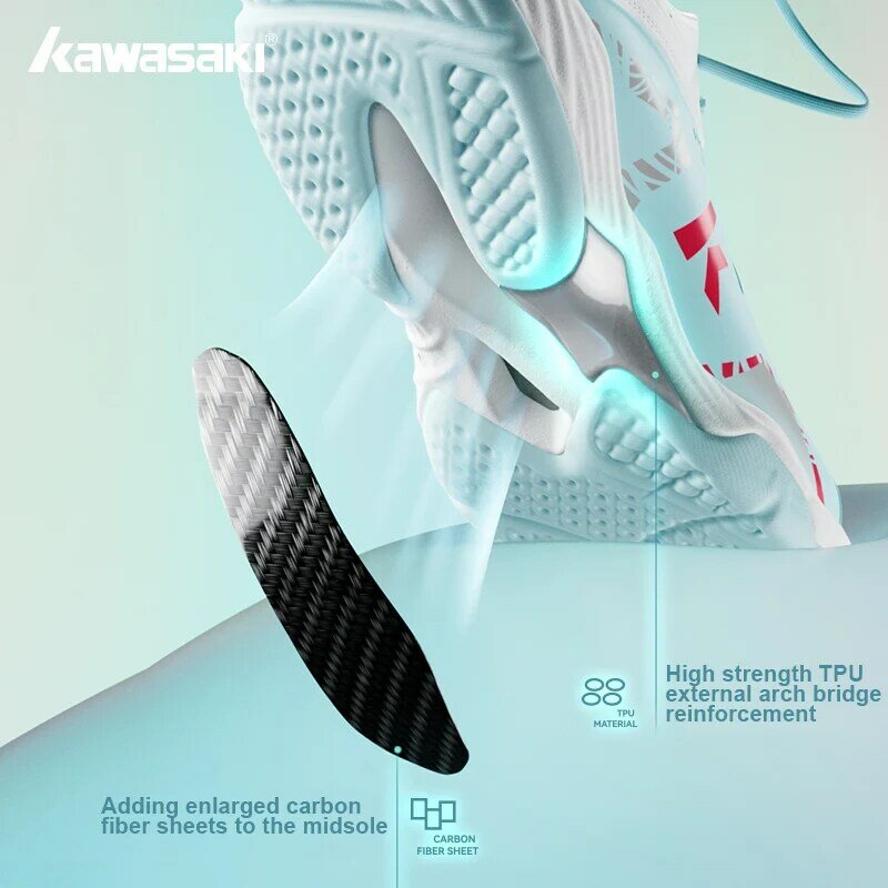 Kawasaki Anti Rollover Badminton Shoes Dopamine Color Professional Women's sports shoes Unisex Men's Sneakers