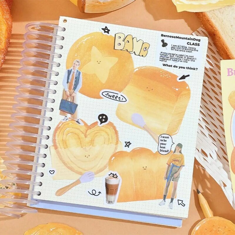 Notas adhesivas con forma de pan y tostado, marcadores de papel, notas autoadhesivas, notas de índice