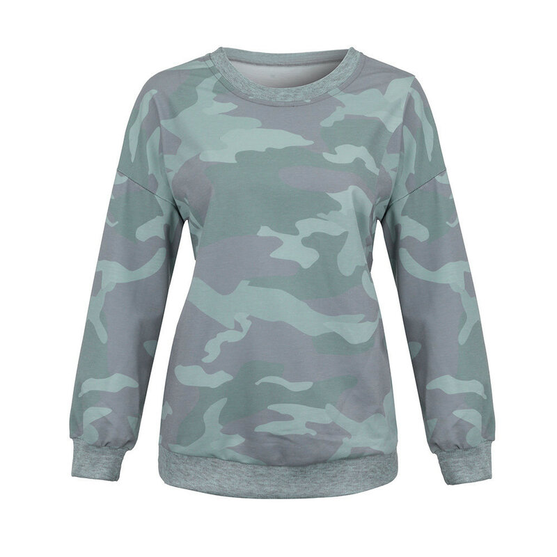 Vantage Women Camouflage felpe con cappuccio allentato manica lunga Top T Shirt camicetta da donna pullover leggeri senza cappuccio femminile Sudadera