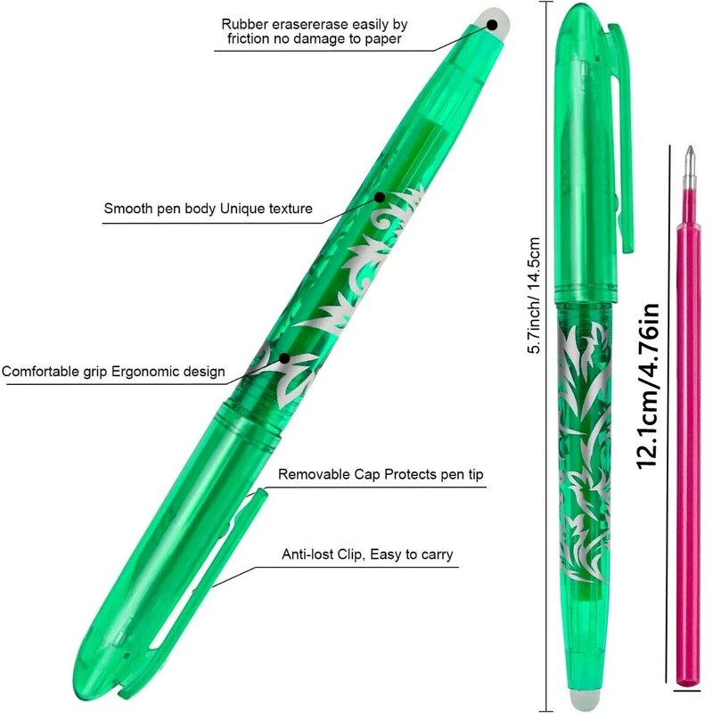 지우개 젤 펜, 멀티 컬러 리필, 그림 쓰기 젤 잉크, 롤러볼 펜 문구, 카와이 컬러 펜, 12 색, 0.5mm