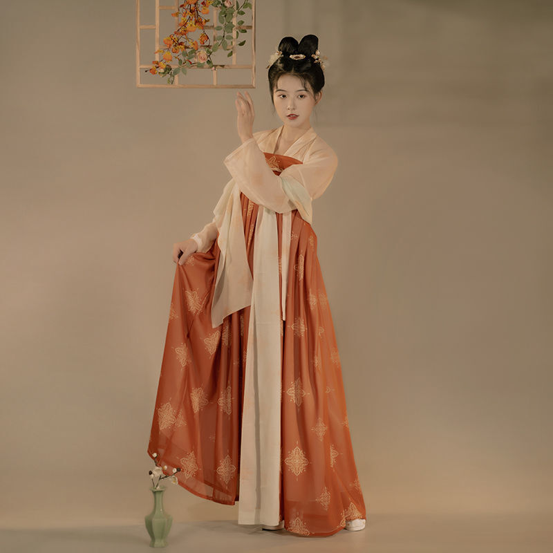 Chinese Traditionele Hanfu Tang-dynastie Cosplay Kostuums Voor Vrouw Stadium Dragen Volksdans Hanfu Jurk Lente Zomer En Herfst