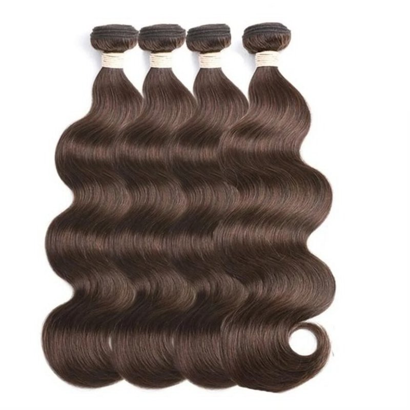 Queena Brown Body Wave Human Hair Bundles Chocolate Human Hair Extensions For Black Women 1 / 3 / 4 Bundles Wholesale Weaving