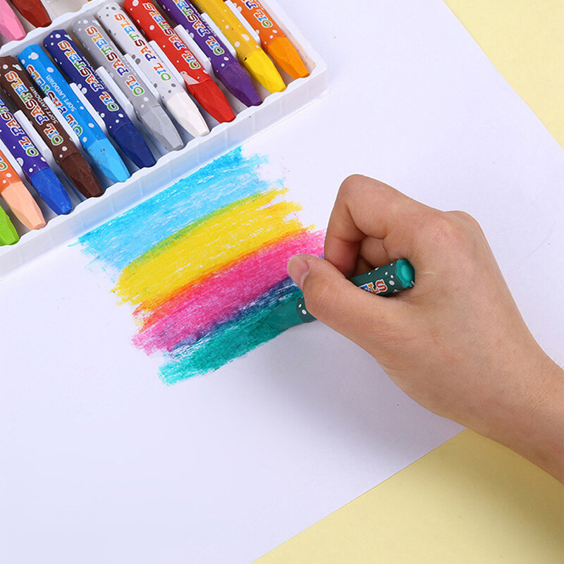 12-36 krayon batang minyak Pastel seni pena warna pensil lilin krayon untuk anak-anak menggambar cat Graffiti pena perlengkapan seni