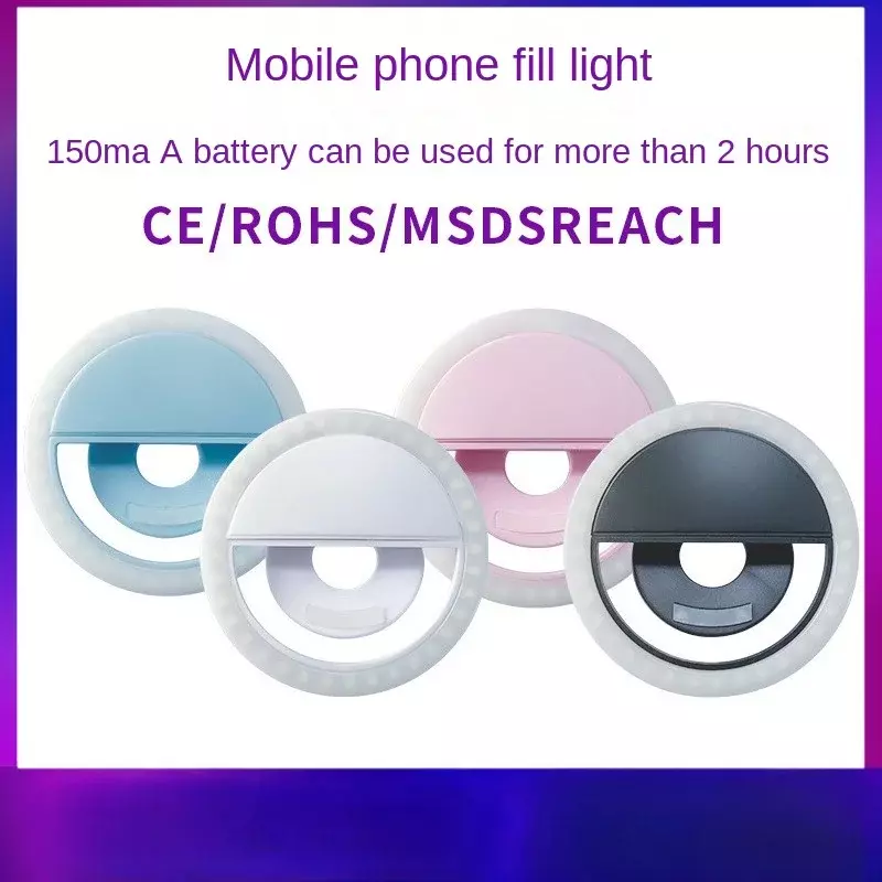 Anillo de luz Led con carga USB para teléfono móvil, lámpara de Selfie para IPhone, Samsung, Xiaomi