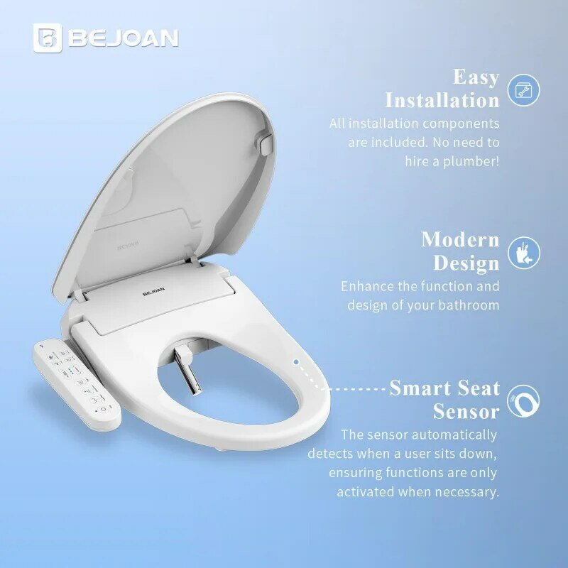 Z1 Bidet Toilet Seat, Elongated Smart Unlimited Warm Water, Wash, Electronic Heated, Warm Air Dryer, Rear and Front Wash,