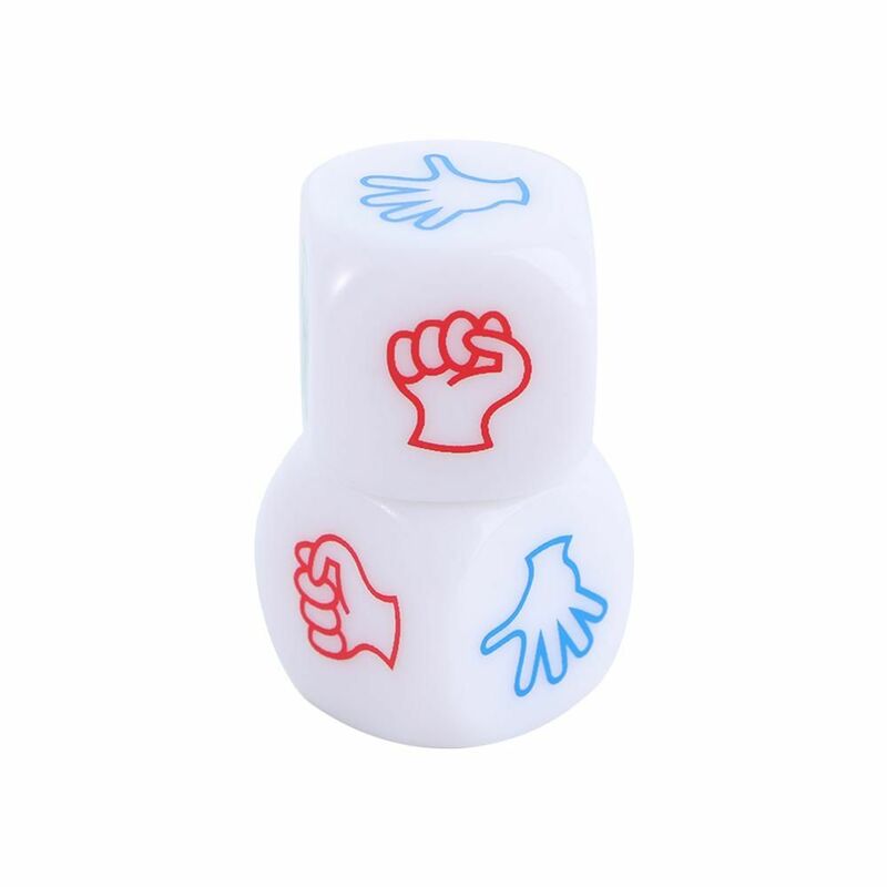 2Pcs Funny White Color Dice Board Games Toy Creative Finger Game Dice Rock Paper Scissors Stone Family Party Game Toy Supplies