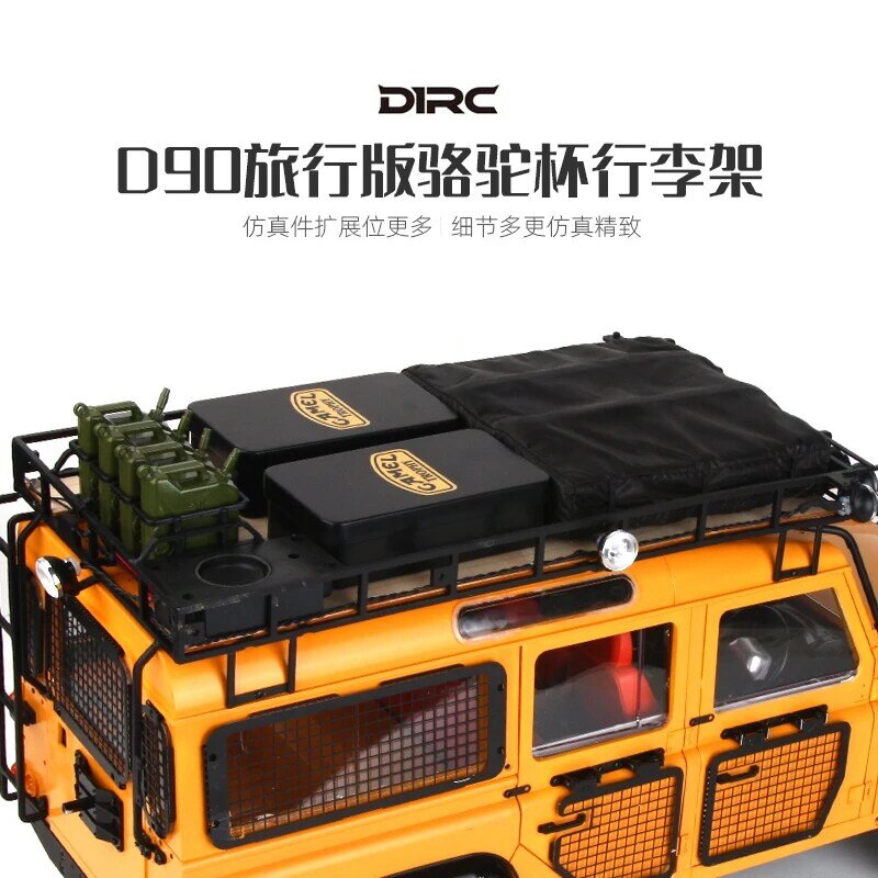 Telhado de metal bagagem rack camelo copo para 1/10 rc rastreador carro traxxas rc4wd defender range rover d90 peças diy