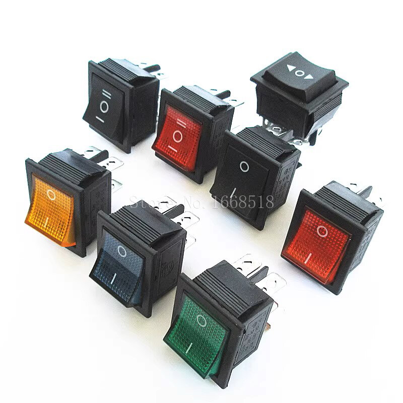 KCD4 Rocker Switch power reset button 4 PIN/6PIN 2 gears/ 3 gears with light 16A250V ship type switch