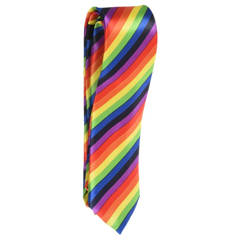 Moda męska na co dzień chudy wąski krawat formalny krawat na imprezę ślubny, 19 (kolor tęczy)