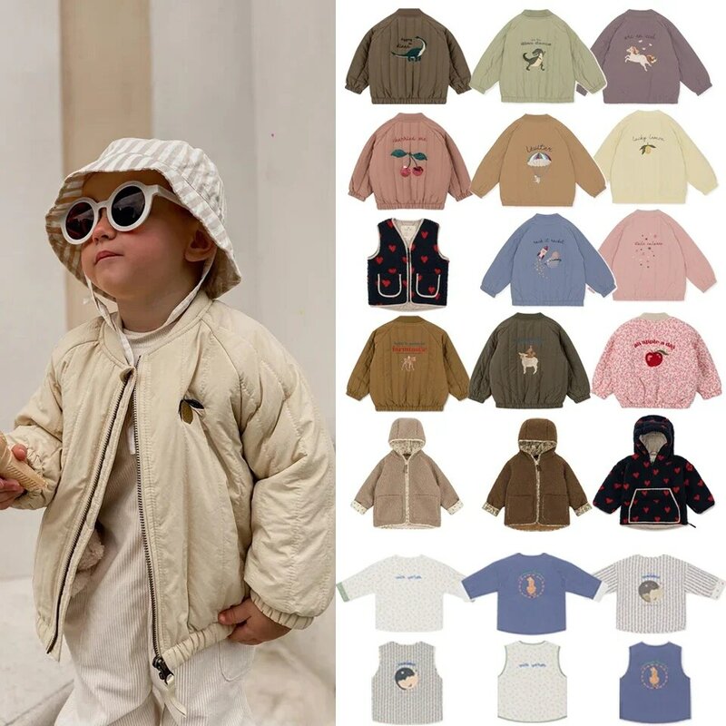 KS 겨울 코트, 남아 귀여운 코트, 키즈 재킷, 여아 체리 겉옷, 어린이 코튼 동물, 신상 아기 옷, 1-9 세