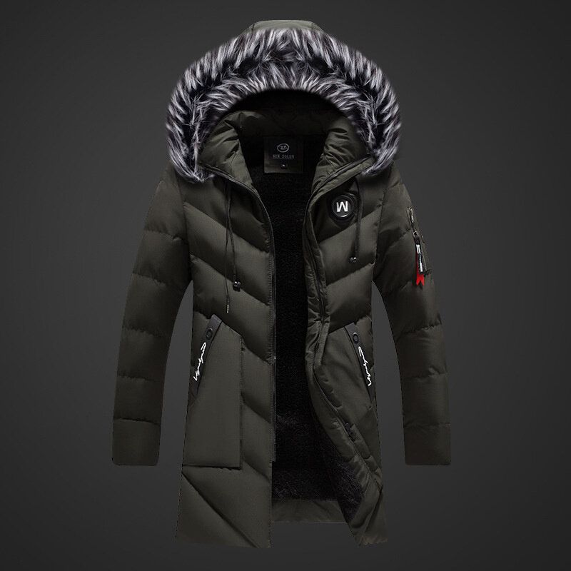 Мужская Утепленная куртка с капюшоном, теплая бархатная куртка в Корейском стиле, 2024