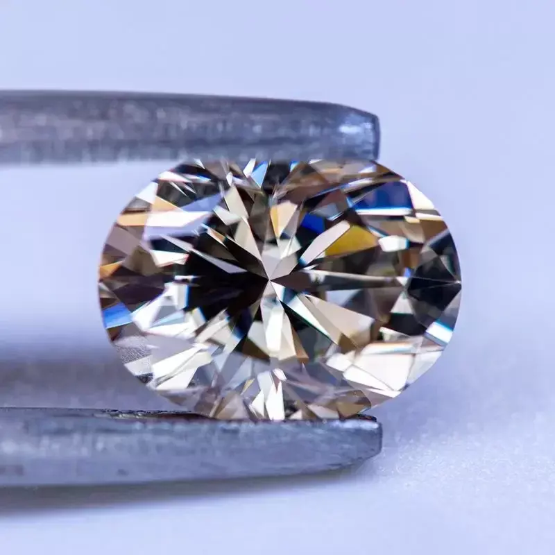Moissanite Steen Ovaal Gesneden Primaire Thee Gele Kleur Lab Gemaakt Edelsteen Diamant Sieraden Maken Materialen Met Gra Certificaat