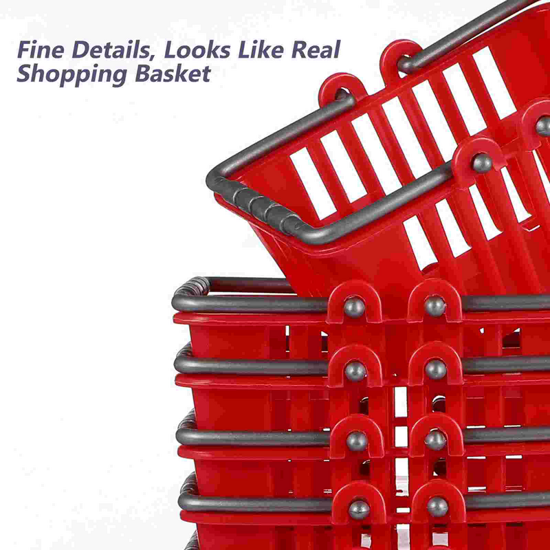 Shopping Basket Set Plastic Handle Kids Party Favors Classroom Supplies Craft Room Storage