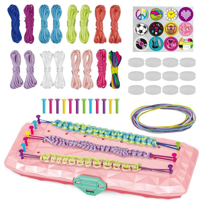 Kit perlengkapan pembuat gelang warna-warni DIY, Kit kerajinan perhiasan persahabatan, mainan persediaan pesta hadiah Natal ulang tahun untuk anak-anak