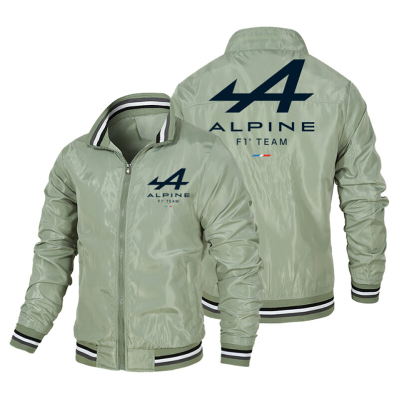Jaqueta masculina Alpine F1 Team com zíper, roupa esportiva para exterior, camisola de bolso, casual, primavera e outono, nova