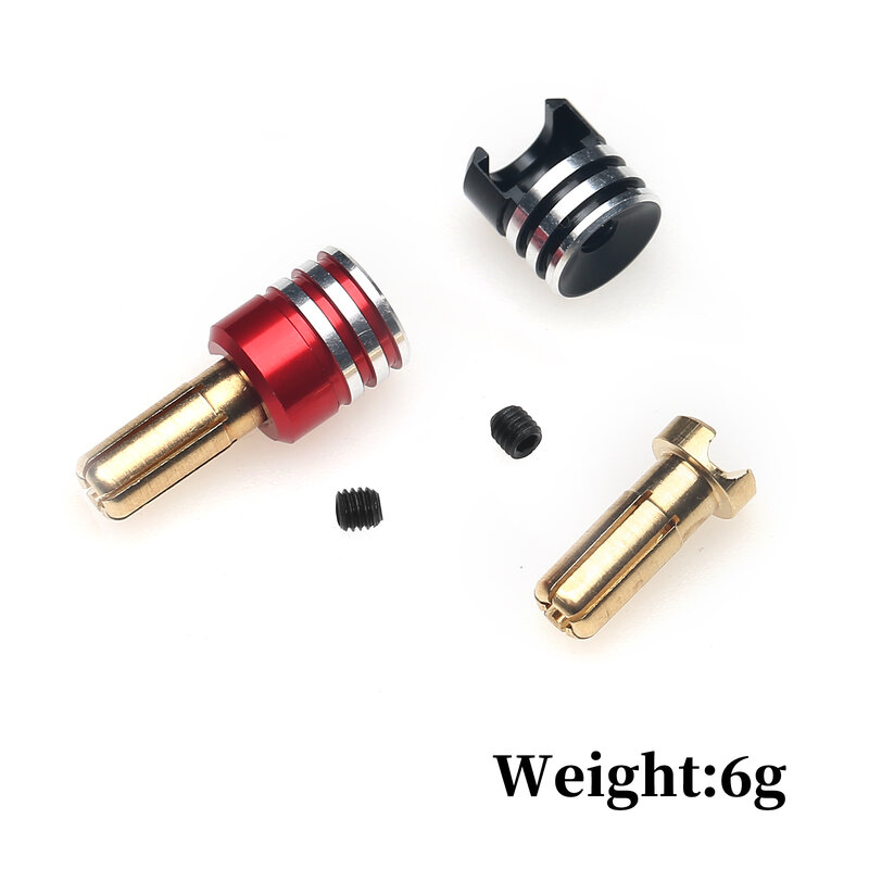 Welding-free Hard shell Metal Heatsink Bullet Plugs 4mm/5mm Set for RC Car LowPro Bullet Plugs