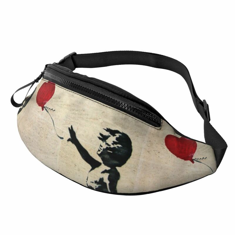 Женский рюкзак через плечо с красным воздушным шариком от Banksy's Girl, повседневный унисекс рюкзак с диагональю груди Banksy World Peace