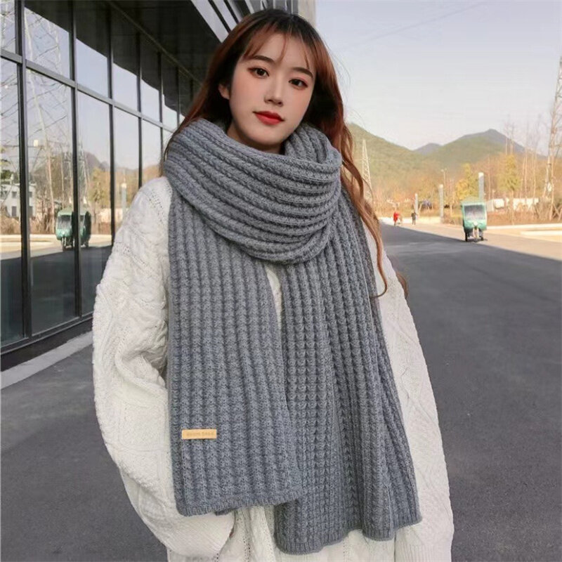 Lenço de malha térmica unissex, tamanho longo, lenços mais quentes, lenços coreanos, presentes para homens e mulheres, outono e inverno
