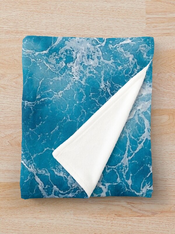 Одеяло для дивана «Морская шторма», тонкое покрывало с голубыми волнами, украшение для лета