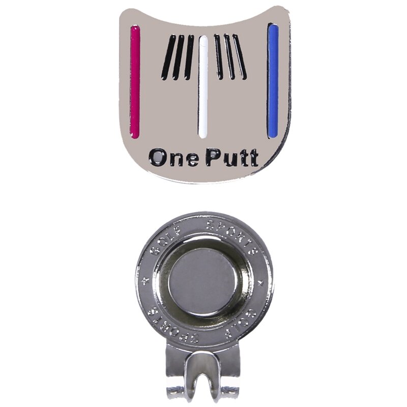 Juego de marcador de pelota de Golf One Putt de Metal extraíble, Clip de tapa magnética, Color caliente, 2 unidades