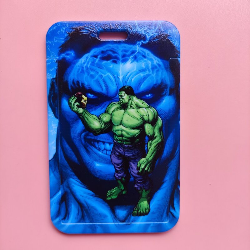Disney-portatarjetas de identificación de Hulk para hombre, funda con cordones, correa para el cuello, insignia de superhéroe, Clip retráctil