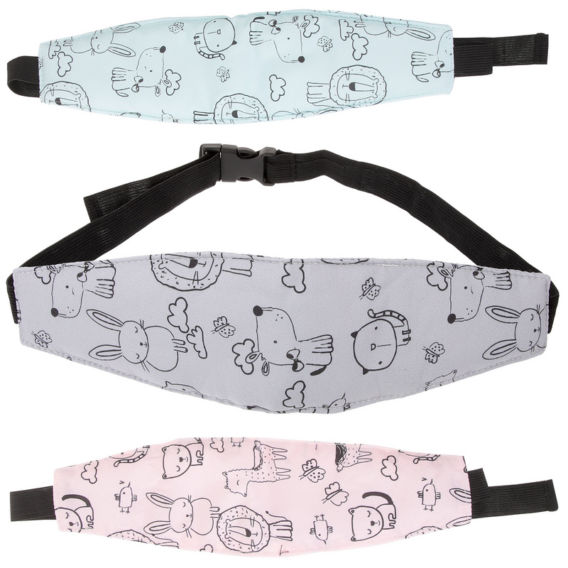 3 Pcs Infant Infant Baby Stroller Safety Seat Strap Head Support for Car Toddler Headband Sleep Trolley Kids Pure Cotton