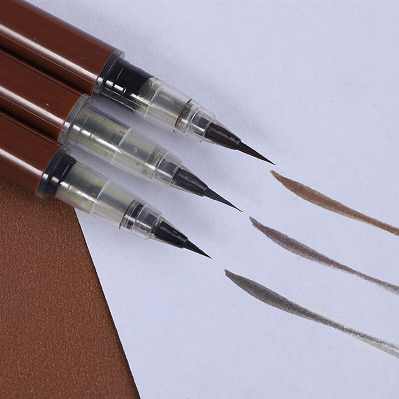 1PC น้ำดินสอเขียนคิ้ว Brow Enhancers กันน้ำยาวนานอายไลเนอร์ Silkworm Ultra Fine สีน้ำตาลคิ้วปากกาแต่งหน้า
