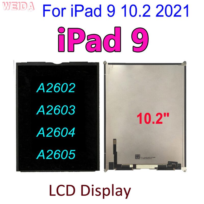 Substituição de Display LCD para iPad 9, Tela Original, 9ª Geração, 10.2 polegadas, 2021, A2602, A2603, A2604, A2605