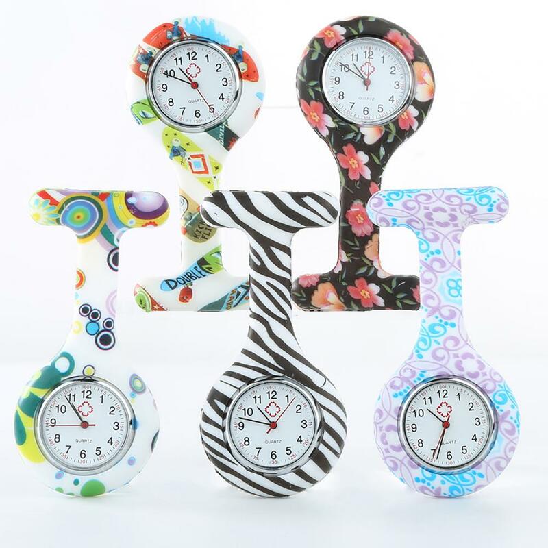 Śliczna silikonowy zegarek dla pielęgniarki broszka tunika zegarek z zegarem pielęgniarki tarcza kwarcowy zegarek dla pielęgniarek broszka zegarek kieszonkowy broszka