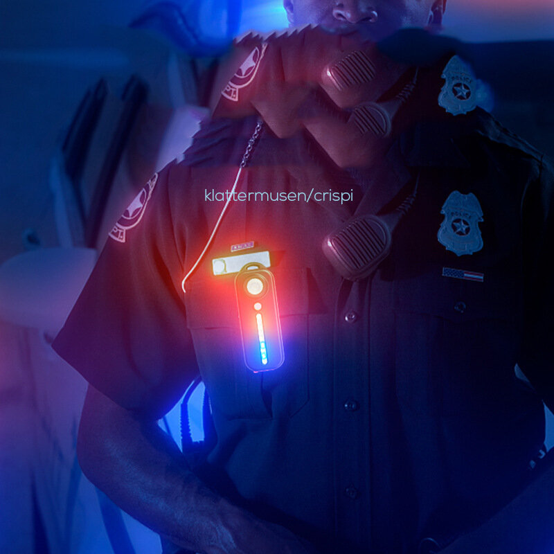 Usb Oplaadbare Politie Licht Met Clip Led Rode En Blauwe Schouder Zaklampen Waarschuwing Veiligheids Zaklamp Draagbare Fiets Waarschuwingslicht