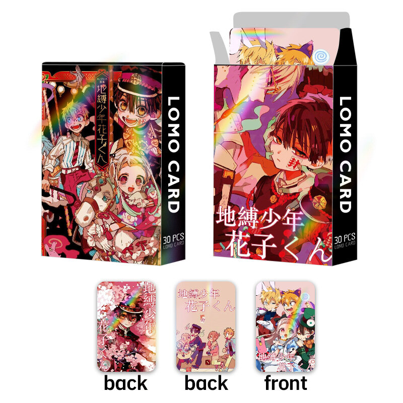 Anime Sanitário-Limite Hanako-kun Laser Photocards, Cartão de Impressão HD Foto, Jogo Fãs Coleção, Presente Toy, Novo, 30pcs por conjunto