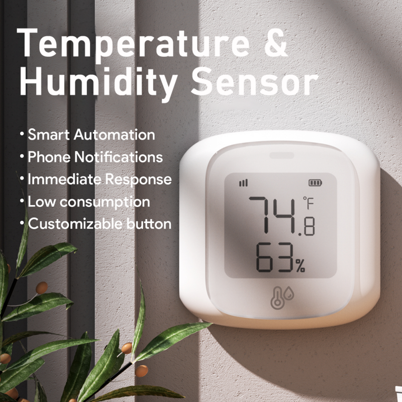 Mini Smart WiFi/Zigbee LCD Temperature and Humidity Sensor Wireless Detector Intelligent Linkage Support Alexa Google Home