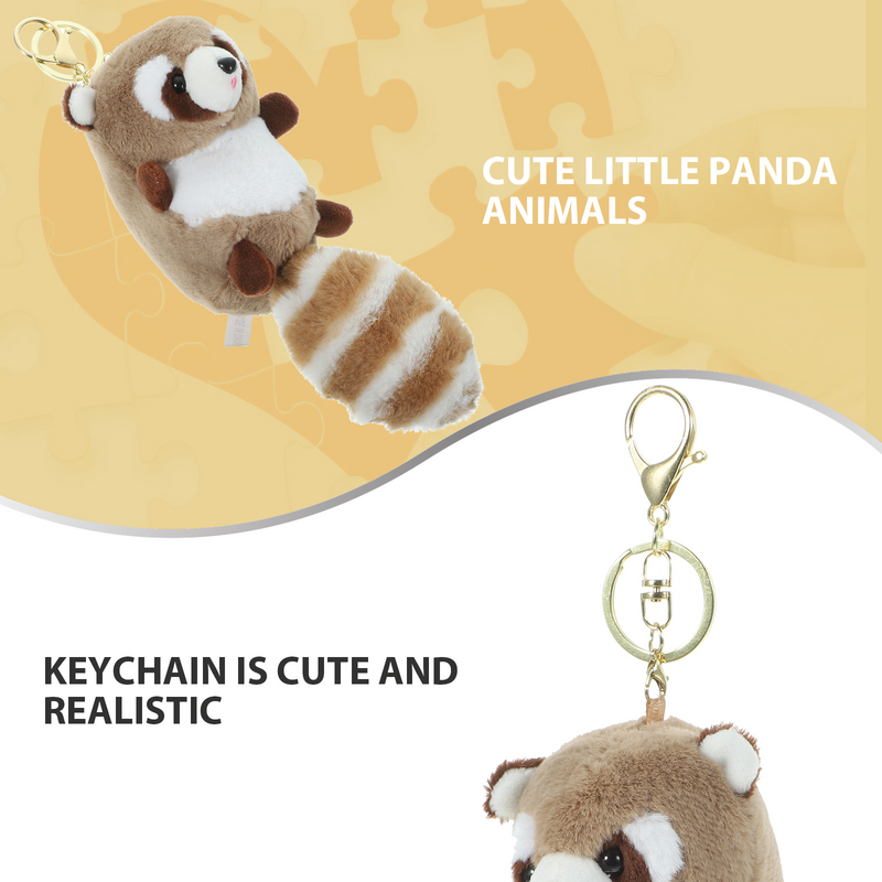Decorative Key Fob Bag Pendant Phone Hanging Key Fob Stuffed Raccoon Keyring