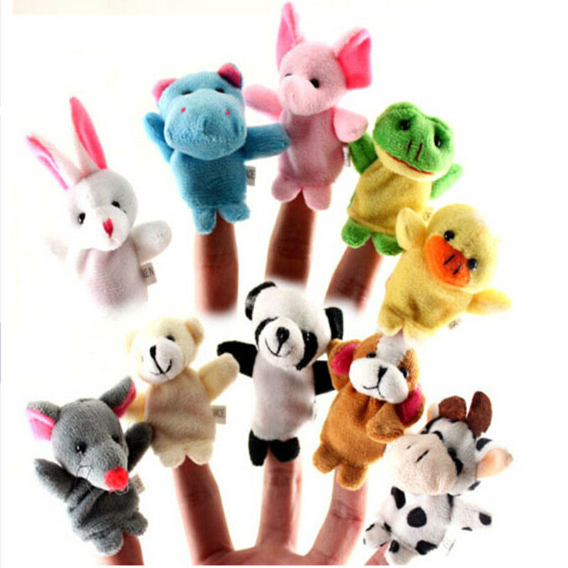 Bonecas de dedo interativas pai-filho, brinquedos de pelúcia personalizados, fantoche de mão, atacado, 10pcs por lote
