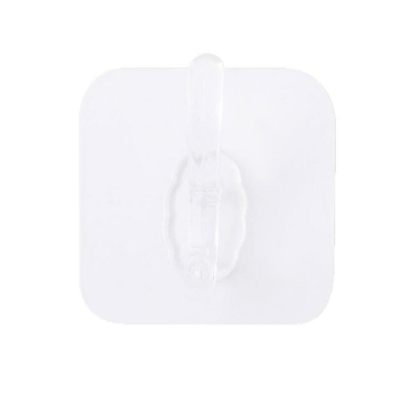 ネイルフリー透明フック,1列のフレームレスフック,透明プラスチックフック,穴なし,壁掛けフック,タブ