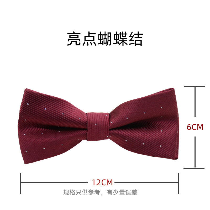 Trendy Shiny Dot Bow Ties For Men Women Sequin Bowties Polyester Butterfly Best Man Groom Wedding Party Wine Red Bowknot Cravat