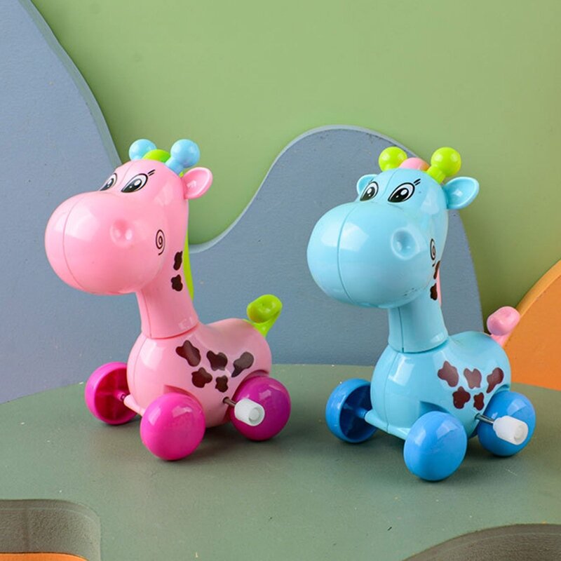 Brinquedo enrolamento vintage desenhos animados girafa brinquedo giftbag recheio crianças brinquedos corda