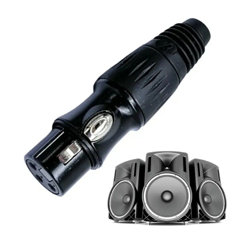 3-контактный разъем для микрофона, 3-контактный адаптер с аудиоразъемом, Женский адаптер для аудиокабеля, черный штекер для микрофона