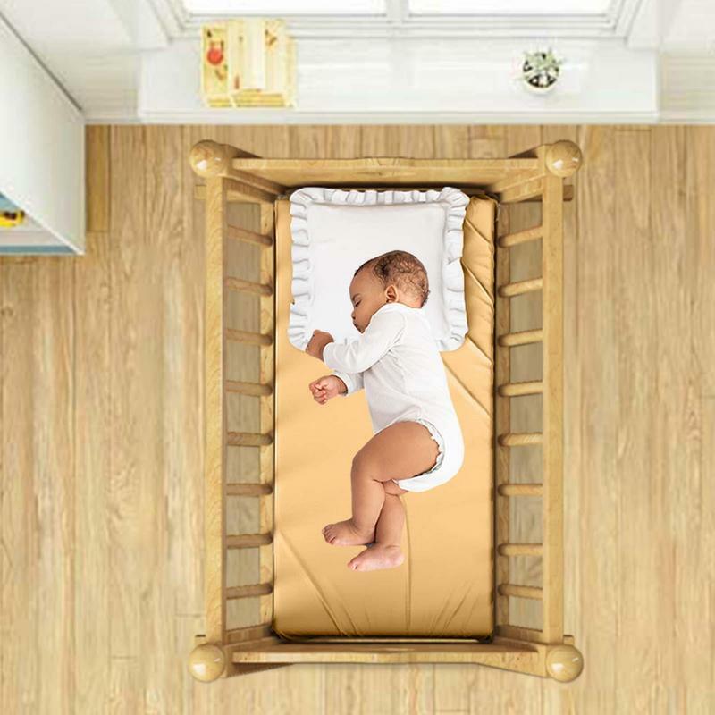 Простыня для детской кроватки, дышащий матрас из муслина, хлопок 51x28in, натяжная простыня для детской кроватки