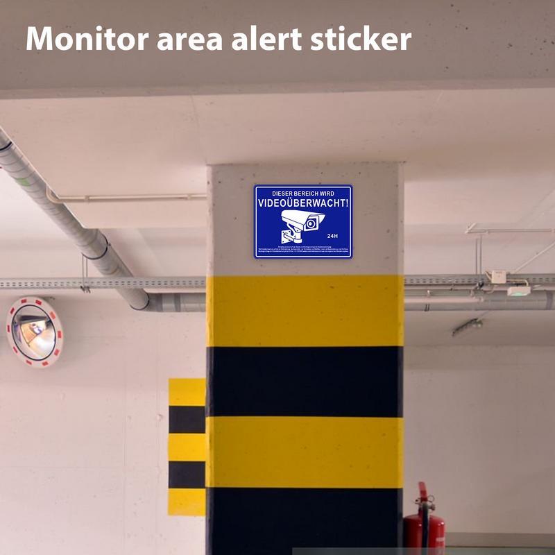 야외 보안 카메라 표지판, 비디오 관찰 데칼 접착제, 24 시간 보안 경고, 방수 UV