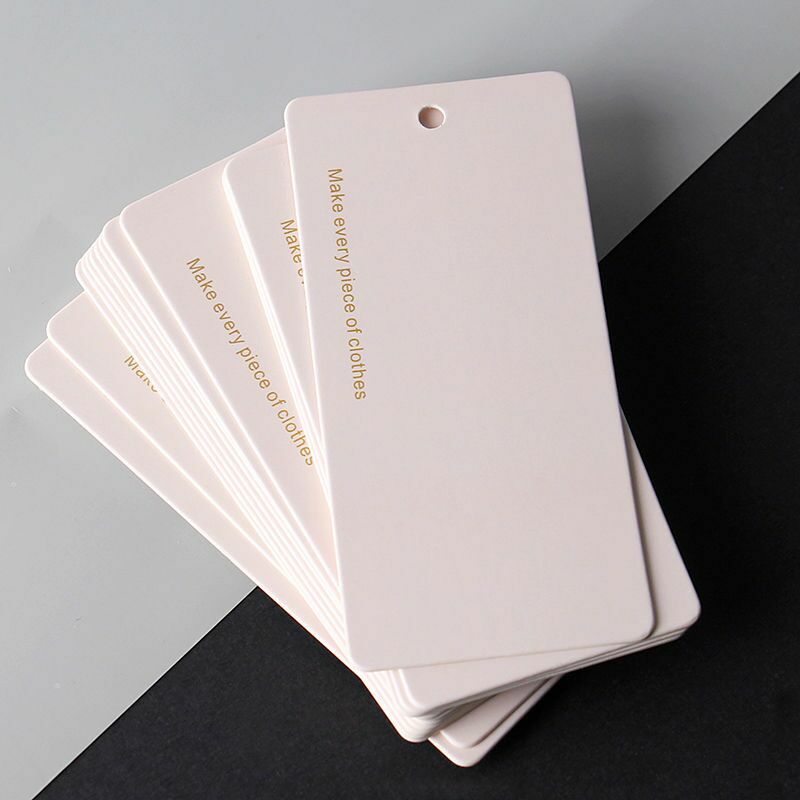 Customized product、Custom White Foil Clothing Hang Tags Swing Label Hand