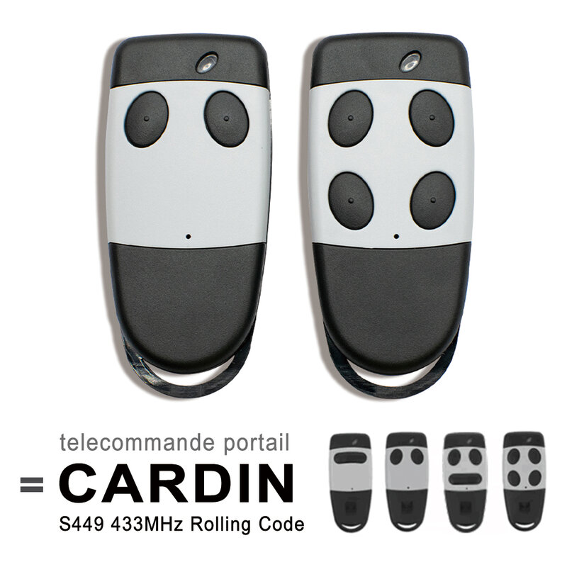 Cardin-Garagem Controle Remoto Portão Keyfob, S449 QZ2 QZ4, CarDIN TXQ449100 TXQ449200 TXQ449300 TXQ449400, 433,92 MHz
