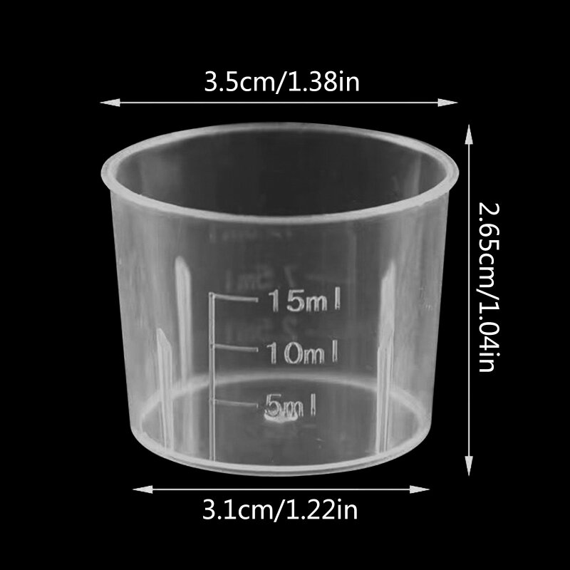 주방 실험실용 재사용 가능한 투명 등급 플라스틱 혼합 컵 비커 10x