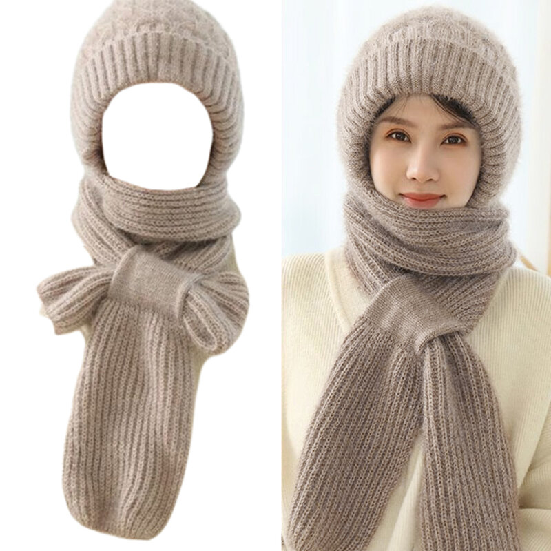Windproof e Inverno Quente Chapéus-Stay Cozy Cap Scarf, Ear Protection Scarf, lenços com capuz, chapéus