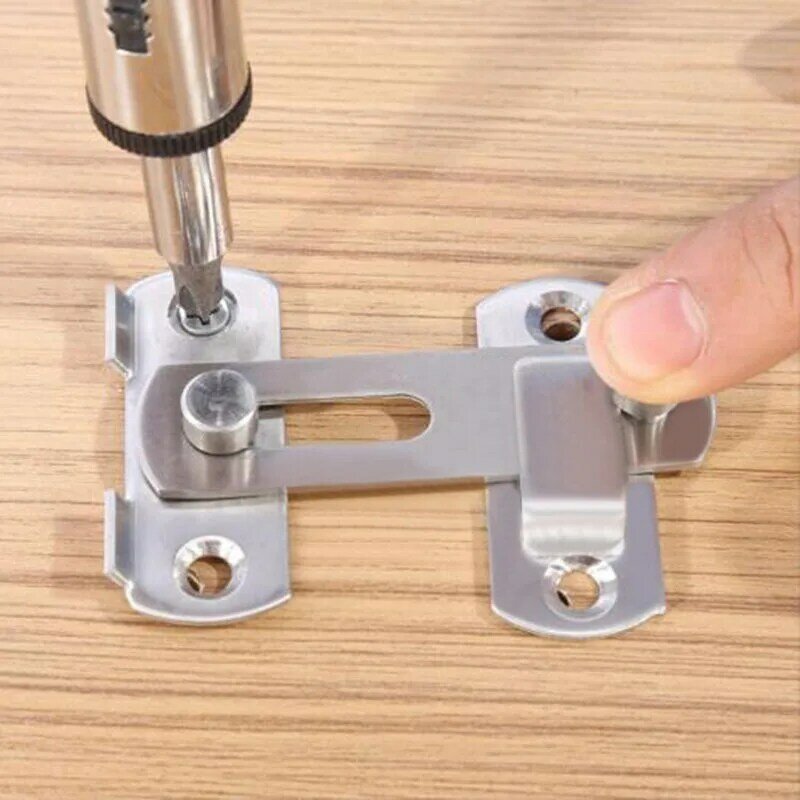 Safety Sliding Door Lock Secure tool Buckle Accessories Cage Gate Barn Window Portable Cabinet Stainless Steel