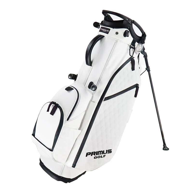 PRIMUS GOLF Custom  pu leather golf carry stand bag 14 divider way white leather golf bags for men