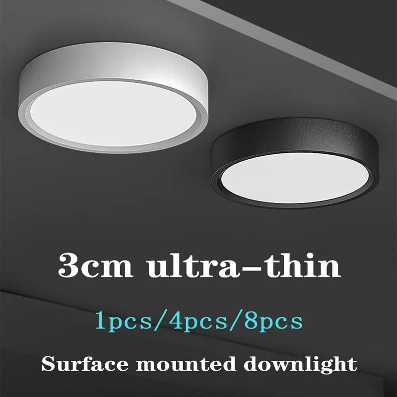 Luz de teto led 5w 10 15 18 24 superfície montada downlight lâmpada do teto para sala estar cozinha 220v luzes do painel holofotes
